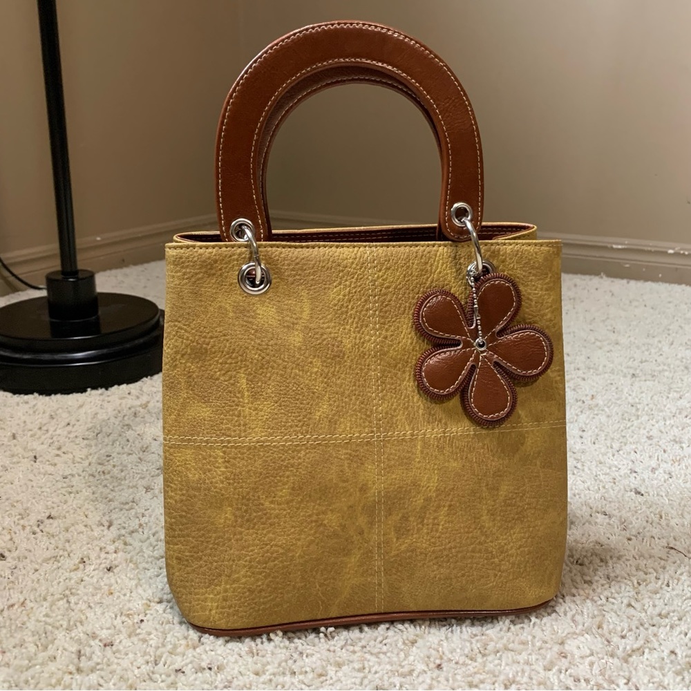 CHARKORN yellow mustard/brown handbag